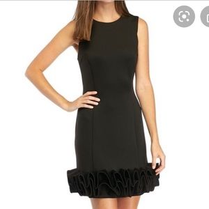 Sleeveless Ruffle-Hem Party Sheath Dress